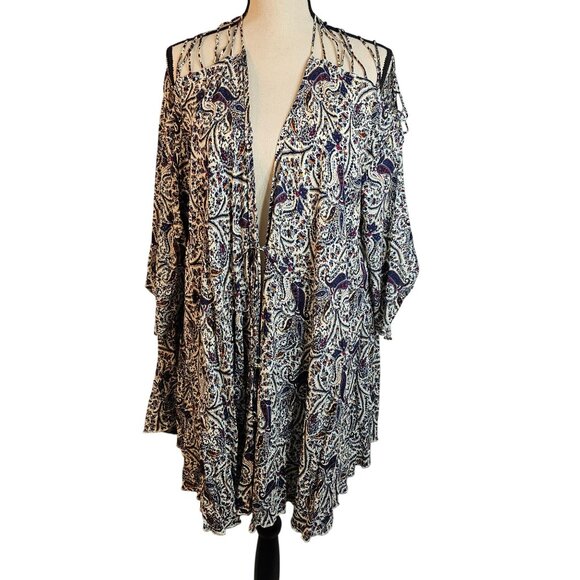 Intimately Free People Womens Sz Small Strappy Shoulder Robe Paisley Bells Boho - Picture 4 of 9